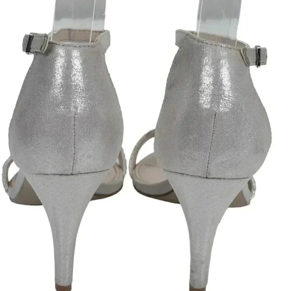 Carvela  Stiletto Heel Sandals Silver Metallic Sling back Size 37 - Picture 11 of 15